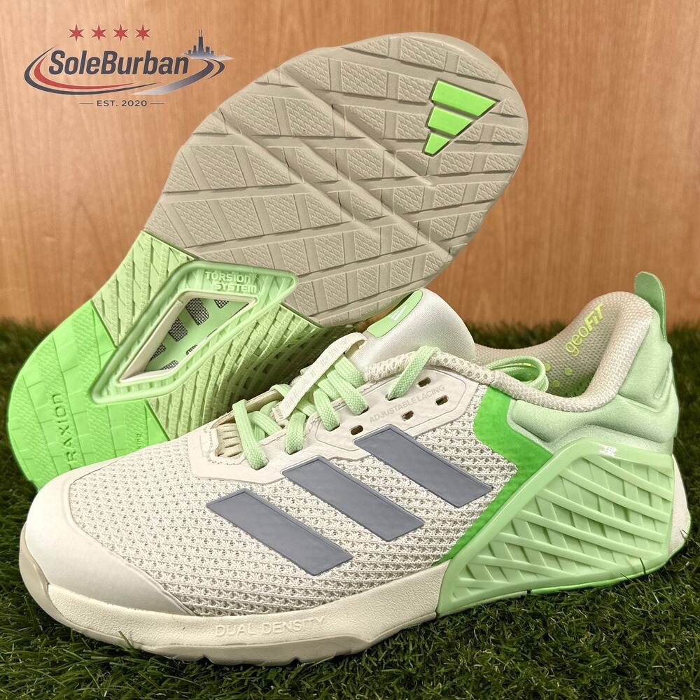 adidas Dropset 3 Halo Silver Semi Green Spark Lime Burst JR1673 Womens Sz 8